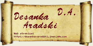 Desanka Aradski vizit kartica